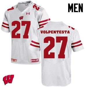 Men's Wisconsin Badgers NCAA #20 Cristian Volpentesta White Authentic Under Armour Stitched College Football Jersey VK31V36RC